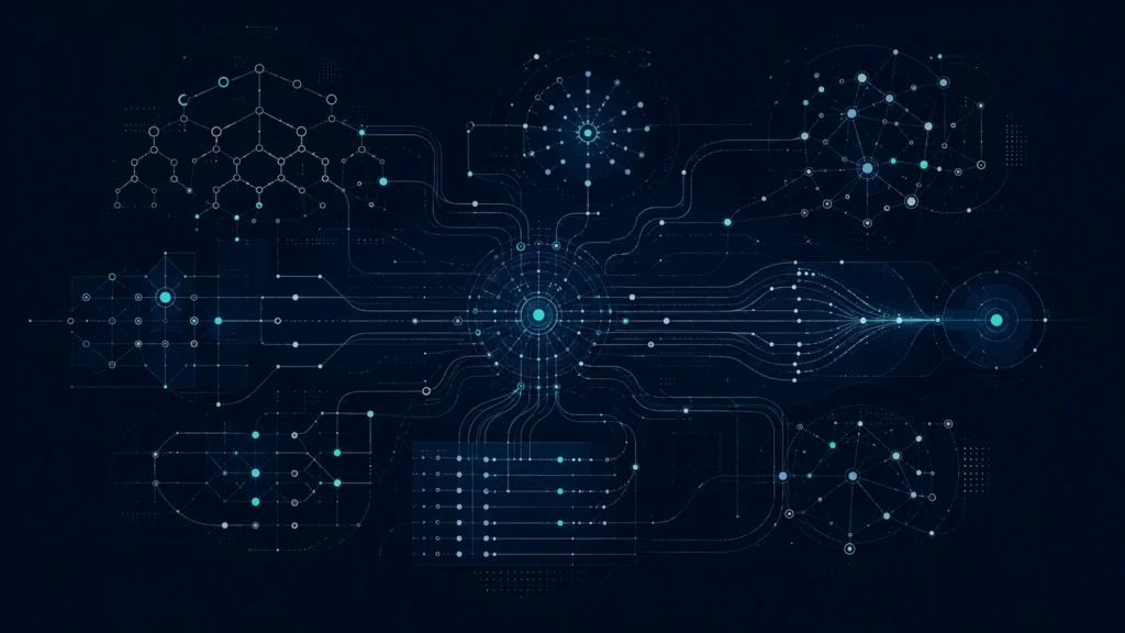 Diagram: the complete website system, with services, locations and content connected.